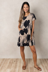 Harper Paneled Dress (Midnight Kalo)