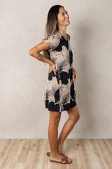 Harper Paneled Dress (Midnight Kalo)