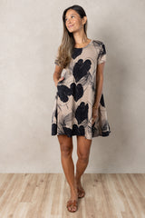 Harper Paneled Dress (Midnight Kalo)