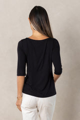Meg Boatneck Top (Black)