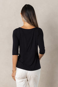 Meg Boatneck Top (Black)