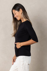 Meg Boatneck Top (Black)