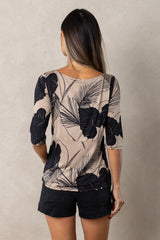 Meg Boatneck Top (Midnight Kalo)