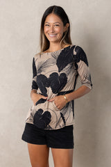 Meg Boatneck Top (Midnight Kalo)