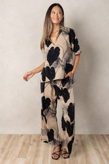 Shannon V-Neck Top (Midnight Kalo)