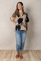 Shannon V-Neck Top (Midnight Kalo)