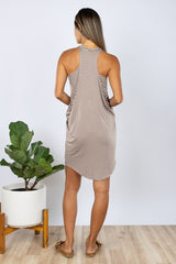 Chad Layered Dress (Mocha Stripe) - XS
