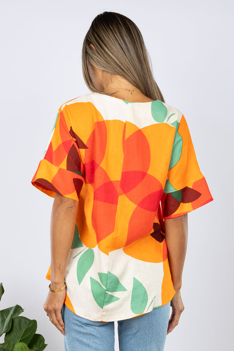 Jasper Top (Tangerine Linen)