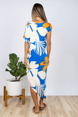Lola Asymmetrical Dress (Coastal Hibiscus) - S