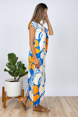 Lola Asymmetrical Dress (Coastal Hibiscus) - S