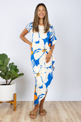 Lola Asymmetrical Dress (Coastal Hibiscus)