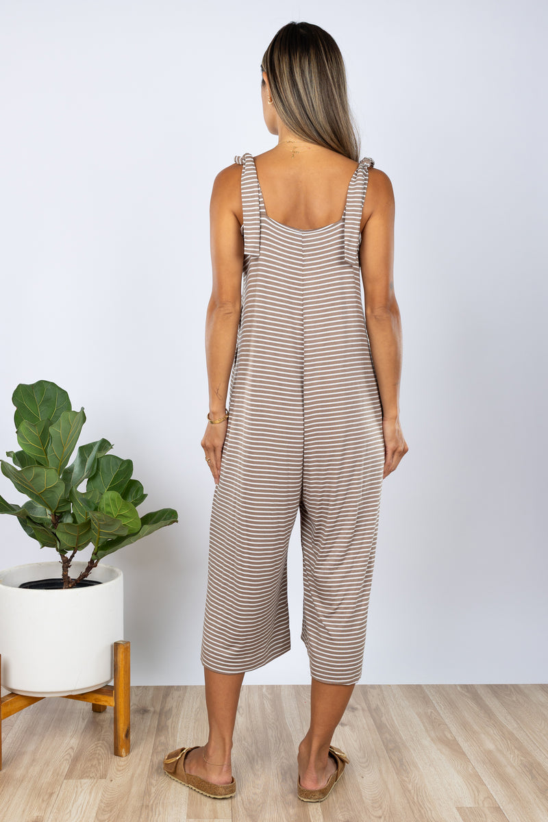 Paisley Jumpsuit (Mocha Stripe)