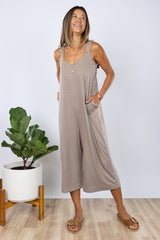 Paisley Jumpsuit (Mocha Stripe) - XXS