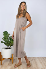 Paisley Jumpsuit (Mocha Stripe) - XXS