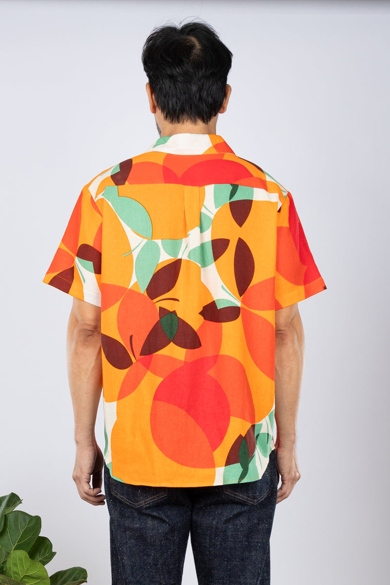 Ronnie Men's Aloha Shirt (Tangerine Linen)