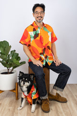Ronnie Men's Aloha Shirt (Tangerine Linen)