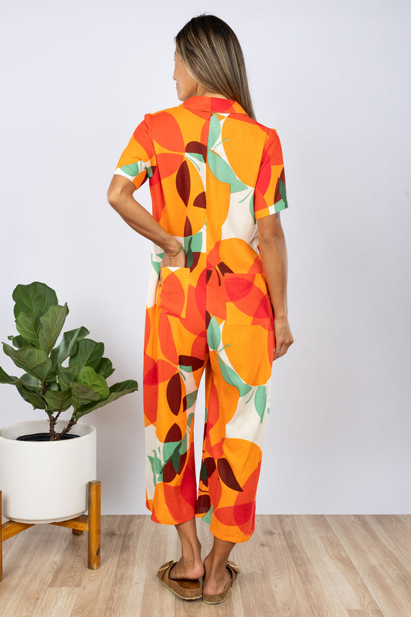 Shane Jumpsuit (Tangerine Linen)