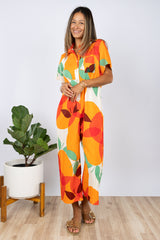 Shane Jumpsuit (Tangerine Linen)