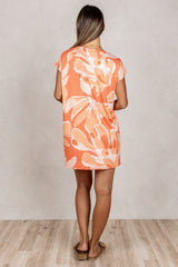 Dawn V-Neck Dress (Blush Monstera) - S