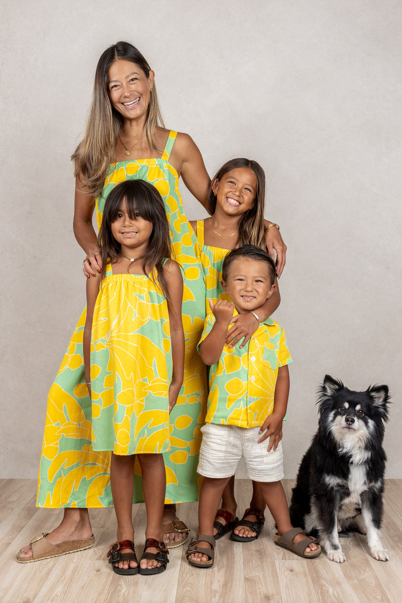 Mini Miki Jumper Dress (Sunshine Palm)