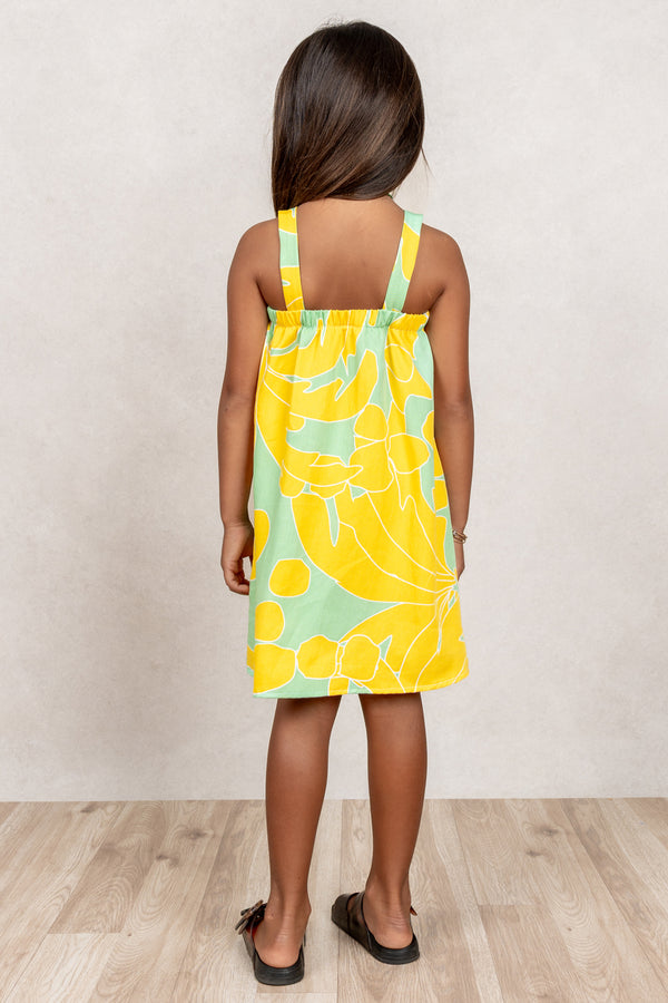 Mini Miki Jumper Dress (Sunshine Palm)