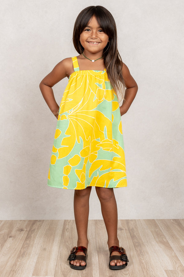 Mini Miki Jumper Dress (Sunshine Palm)
