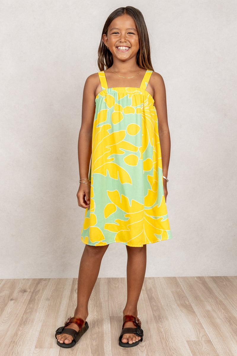 Mini Miki Jumper Dress (Sunshine Palm)