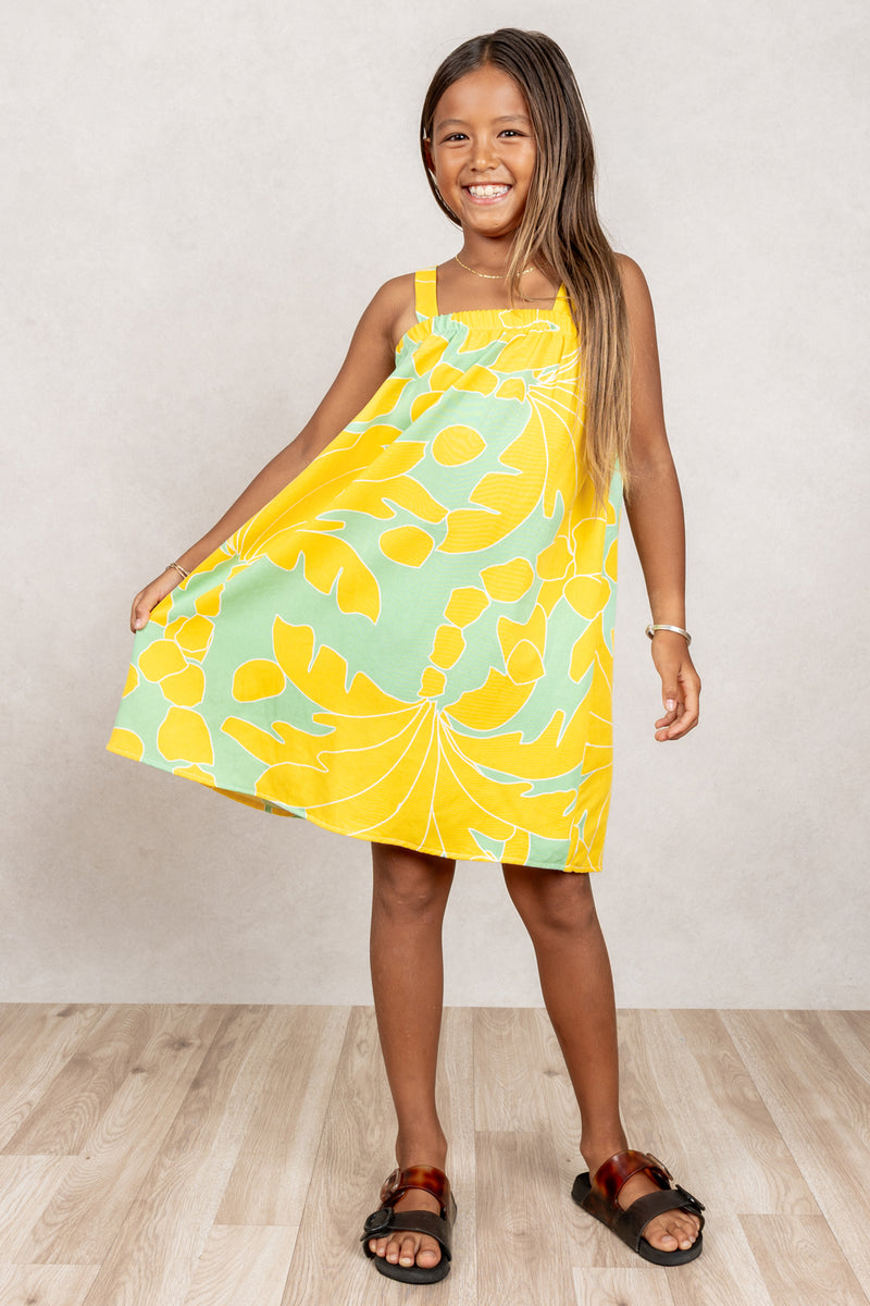Mini Miki Jumper Dress (Sunshine Palm)