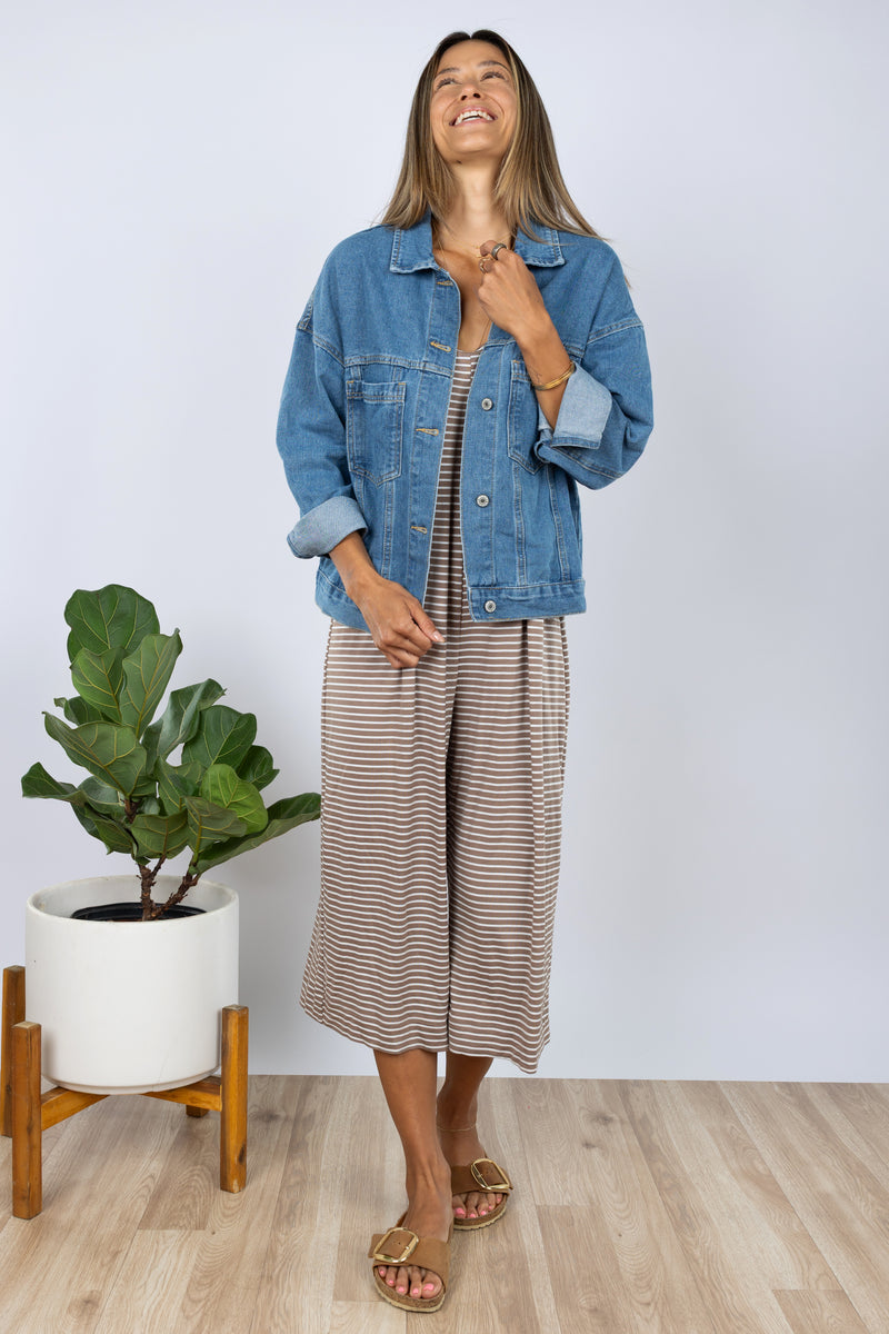 Paisley Jumpsuit (Mocha Stripe)