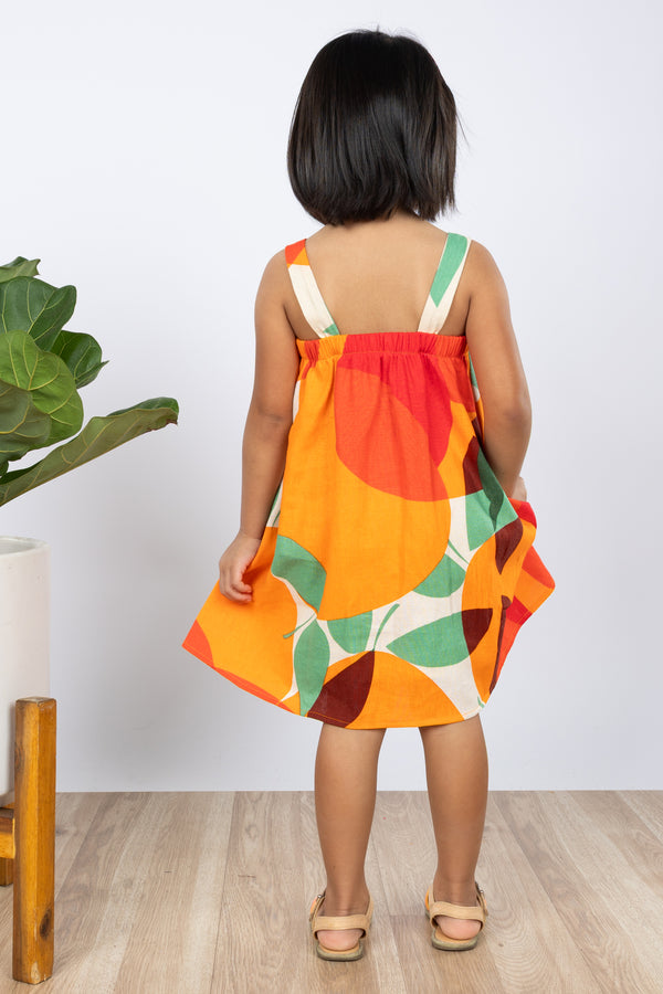 Mini Miki Jumper Dress (Tangerine Linen)