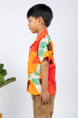Mini Ronnie Aloha Shirt (Tangerine Linen)