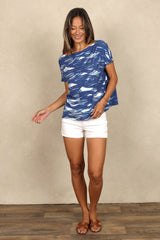 Brooke Top (Indigo Waves)
