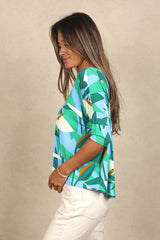Julie 3/4 Sleeve Top (Wild + Free)