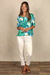 Julie 3/4 Sleeve Top (Wild + Free)