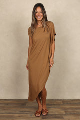Lola Asymmetrical Dress (Camel)