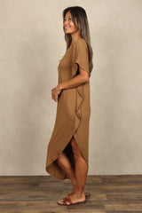 Lola Asymmetrical Dress (Camel)