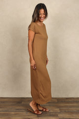 Lola Asymmetrical Dress (Camel)