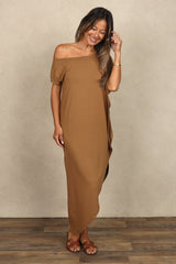 Lola Asymmetrical Dress (Camel)