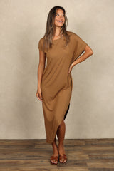 Lola Asymmetrical Dress (Camel)