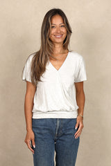 Luna Wrap Top (Heather Ash)