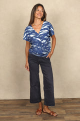 Luna Wrap Top (Indigo Waves)