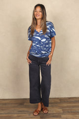 Luna Wrap Top (Indigo Waves)