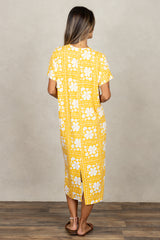 Connor V-Neck Midi Dress (Golden Lei)