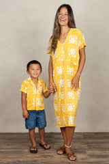 Connor V-Neck Midi Dress (Golden Lei)
