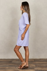 Jade Pleated Kaftan Dress (Lavender)