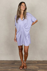Jade Pleated Kaftan Dress (Lavender)