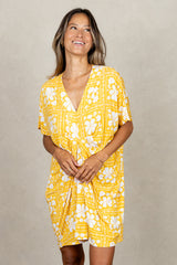 Jade Pleated Kaftan Dress (Golden Lei)