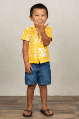 Mini Ronnie Aloha Shirt (Golden Lei)