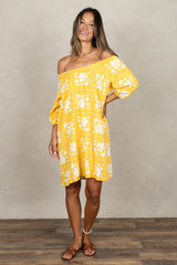 Yuki Gathered Dress (Golden Lei)