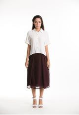 Riley Crop Button Down (White) - L